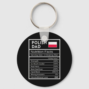 Mens Polish Dad Rition Facts National Pride Gift Keychain