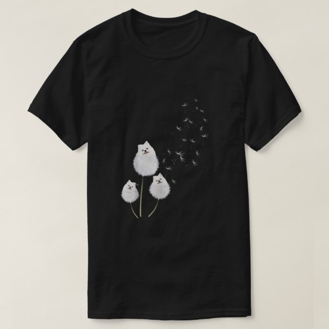 Mens Pomeranian Dandelion Flower Tee Pomeranian Co (Design Front)