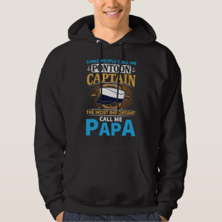 Mens Pontoon Boat Captain for Grandfather Dad Papa Hoodie