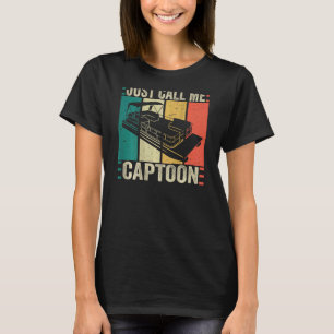 Mens Pontoon Boat Captain Just Call Me Captoon Bo T-Shirt