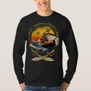 Mens Pontoon Boat Pirate Captain Costume Pontoon T-Shirt