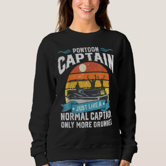 Mens Pontoon Captain Boot Ship Present Sweatshirt