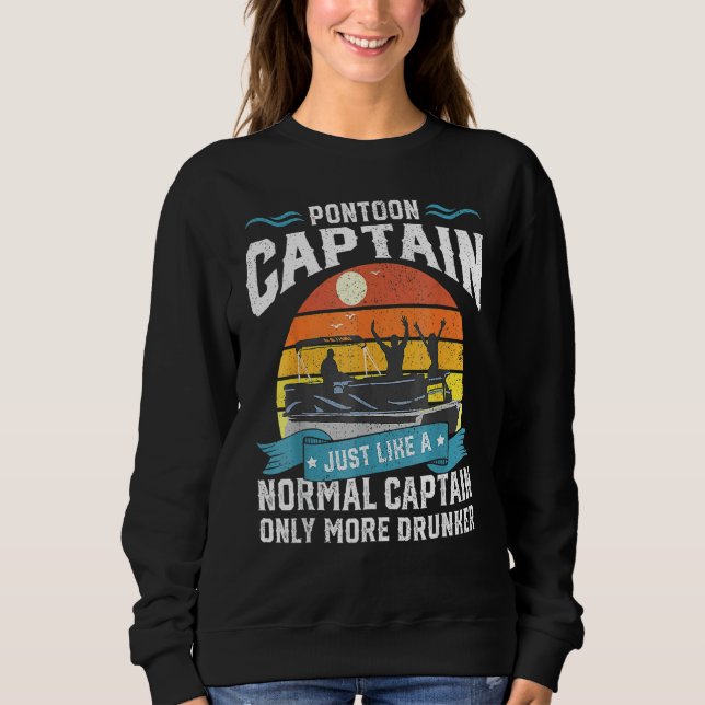 Mens Pontoon Captain Boot Ship Present Sweatshirt (Front)