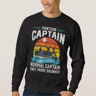Mens Pontoon Captain Boot Ship Present Sweatshirt