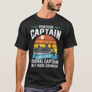 Mens Pontoon Captain Boot Ship Present T-Shirt