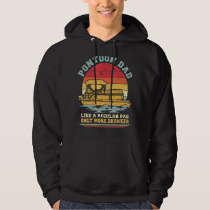 Mens Pontoon Dad Boat Captain Vintage Fathers Day  Hoodie