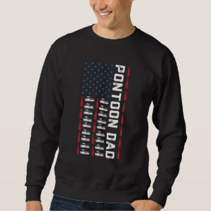 Mens Pontoon Dad Boating American Flag July The 4t Sweatshirt