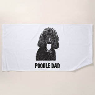 Mens Poodle Dad - Standard Poodle Dad Beach Towel