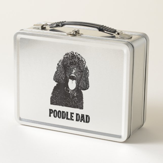Mens Poodle Dad - Standard Poodle Dad Metal Lunch Box (Front)