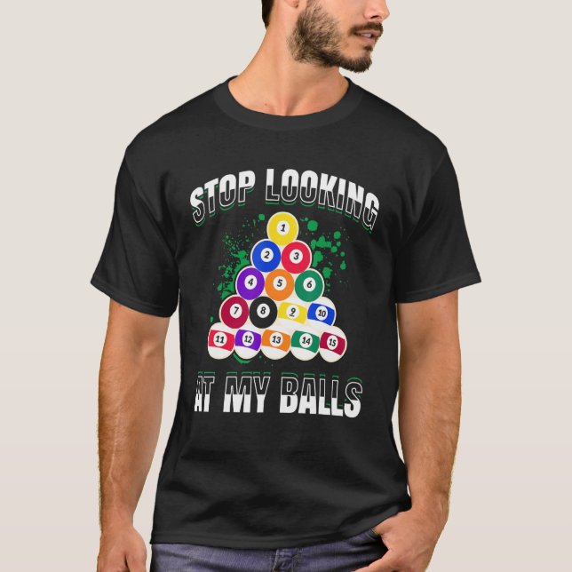 Mens Pool Billiard For Pool Player Billiard Player T-Shirt (Front)