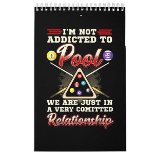 Mens Pool Player  8 Ball Billiards Shooting Pool Calendar