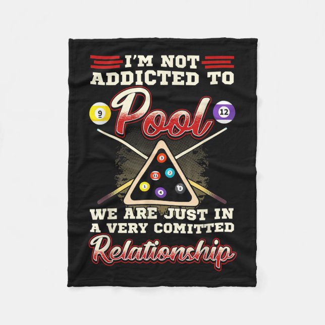 Mens Pool Player  8 Ball Billiards Shooting Pool Fleece Blanket (Front)