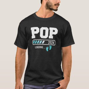 Mens Pop Est 2024 First Time Pop Funny Grandpa Fat T-Shirt