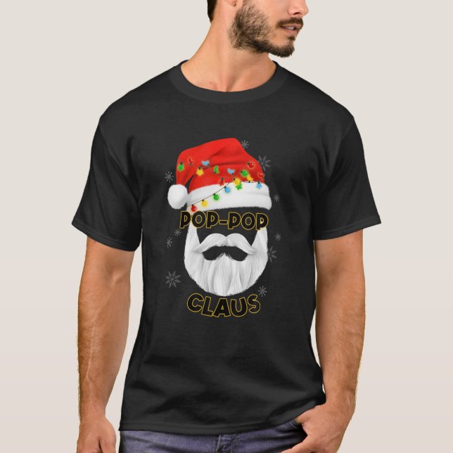 Mens Pop-Pop Claus Santa Hat T-Shirt (Front)