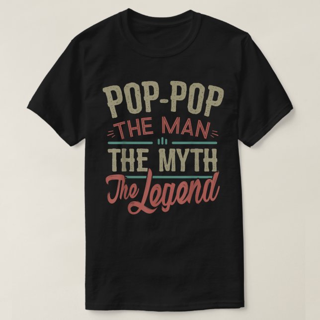 Mens PopPop  from Grandchildren PopPop the Myth th T-Shirt (Design Front)