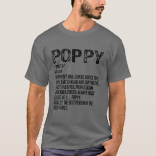 Mens Poppy Definition Grandfather Grandpa Father's T-Shirt