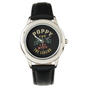 Mens Poppy The Man Myth Legend Father Gift Watch