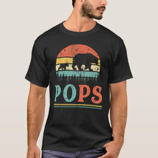 Mens Pops Bear For Men Grandpa Vintage Retro T-Shirt