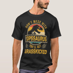 Mens Pops Rex Saurus Father's Day Christmas Dinos T-Shirt