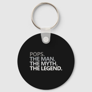 Mens POPS THE MAN THE MYTH THE LEGEND Father's Day Keychain