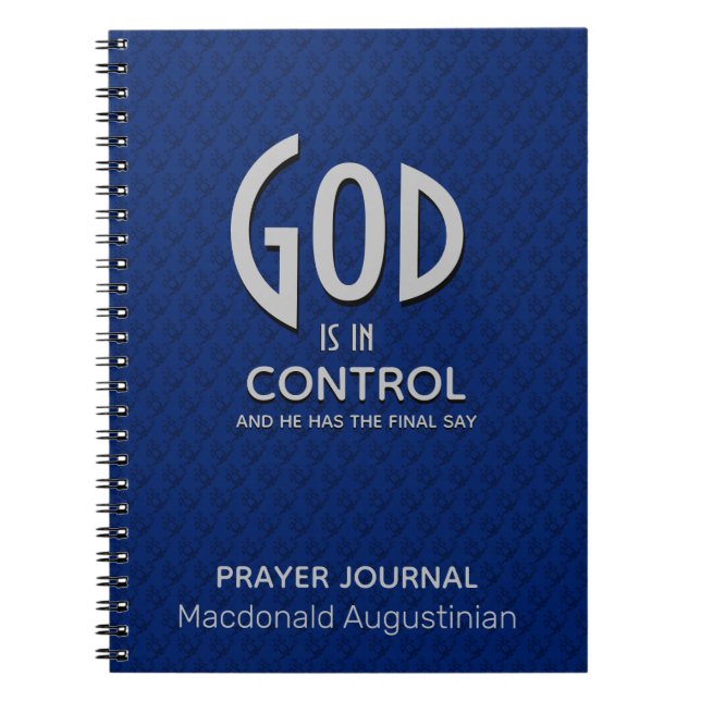 Men's Prayer Journal GOD IS IN CONTROL Notebook (Front)