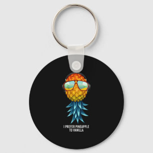 Mens prefer pineapple to vanilla upside down keychain