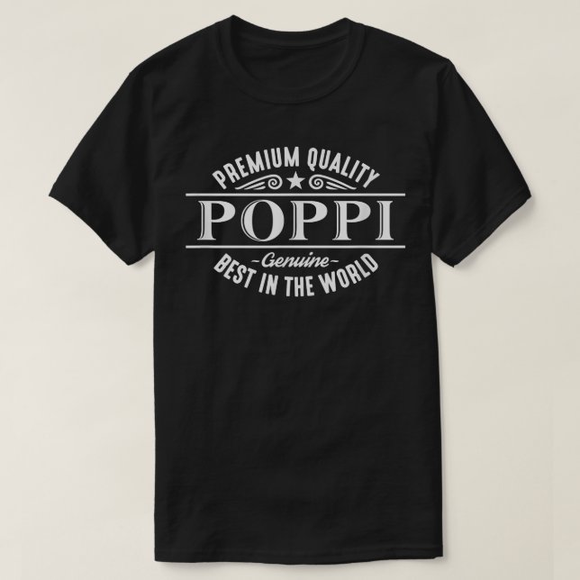 Mens Premium Quality Poppi  Grandpa  T-Shirt (Design Front)