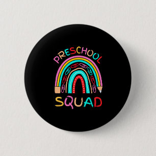 Mens preschool squad cute retro back to school 2 inch round button