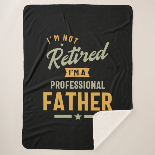 Mens Professional Father Retired Sherpa Blanket (Front)