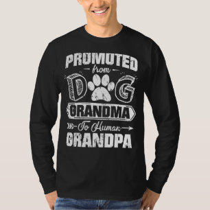 Mens Promoted From Dog Grandpa To Human Grandpa Fa T-Shirt