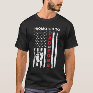 Mens Promoted To Dad 2022 Flag First Time Father's T-Shirt