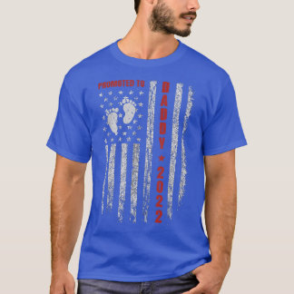 Mens Promoted To Daddy 2022 American Flag New Dad  T-Shirt