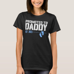 Mens Promoted To Daddy 2023 Of Boy First Time Dad  T-Shirt