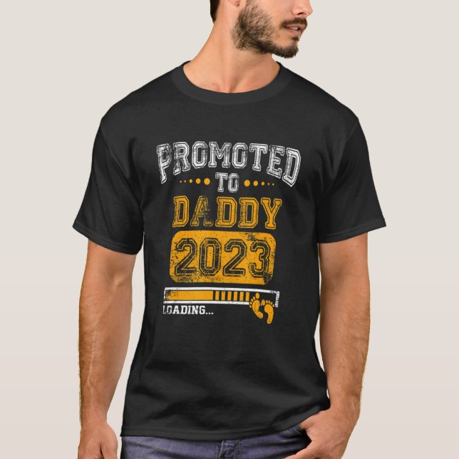 Mens Promoted To Daddy 2023 Soon To Be New Dad 202 T-Shirt (Front)
