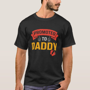 Mens Promoted To Daddy Funny Dad To Be Pregnancy R T-Shirt