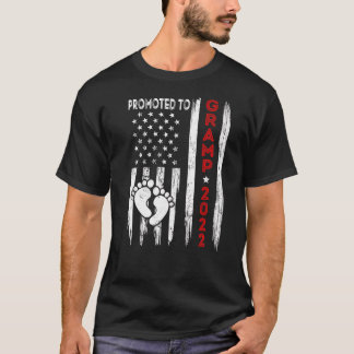 Mens Promoted To Gramp 2022 American Flag Father's T-Shirt