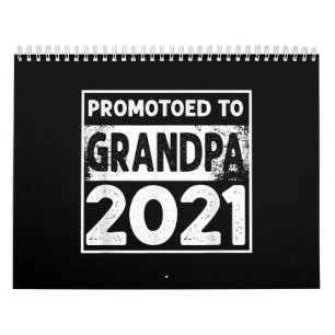 Mens Promoted To Grandpa 2021 Granddad Calendar
