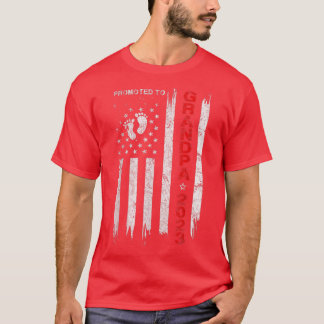 Mens Promoted To Grandpa 2023 Patriotic Flag First T-Shirt