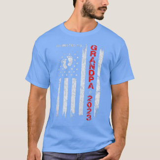 Mens Promoted To Grandpa 2023 Patriotic Flag First T-Shirt