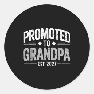 Mens promoted to grandpa 2027 new grandpa classic round sticker