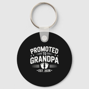 Mens Promoted To Grandpa Est 2026 New Grandpa Preg Keychain