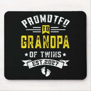 Mens promoted to grandpa of twins est 2027 mouse pad