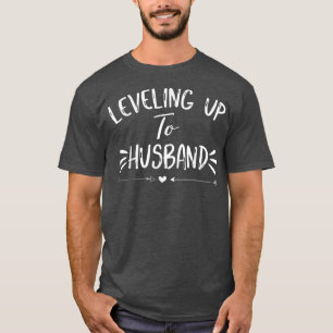 Mens Promoted To Husband Funny Levelling Up To Hus T-Shirt