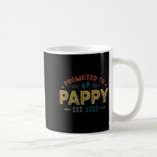 Mens Promoted To Pappy Est 2022 Funny New Pappy Coffee Mug
