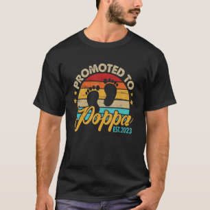 Mens Promoted to Poppa 2023 Father's Day First Ti T-Shirt
