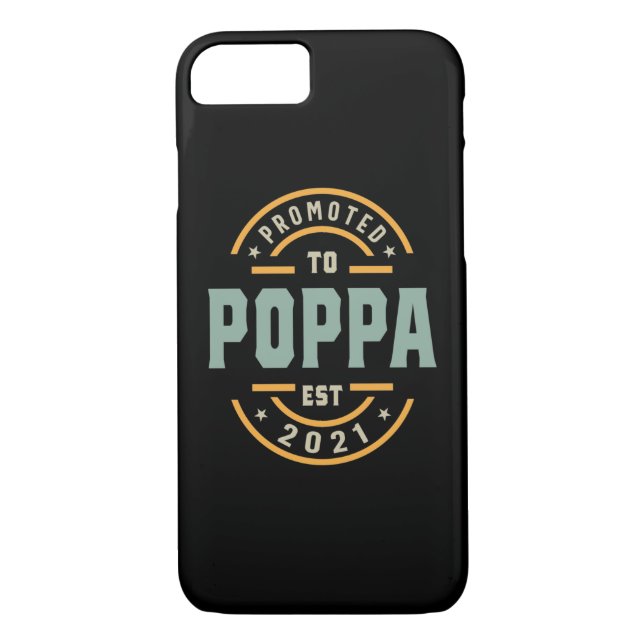Mens Promoted To Poppa Est. 2021 - Dad Grandpa Gif Case-Mate iPhone Case (Back)