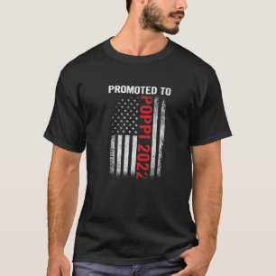 Mens Promoted To Poppi 2022 Father's Day Patriotic T-Shirt