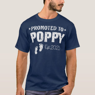 Mens Promoted To Poppy Est 2023 Pregnancy T-Shirt