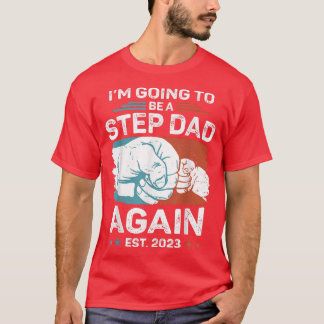 Mens Promoted To StepDad Again Pregnancy Baby Anno T-Shirt