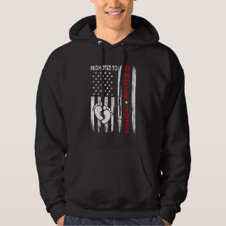 Mens Promoted To Uncle 2022 American Flag Father's Hoodie